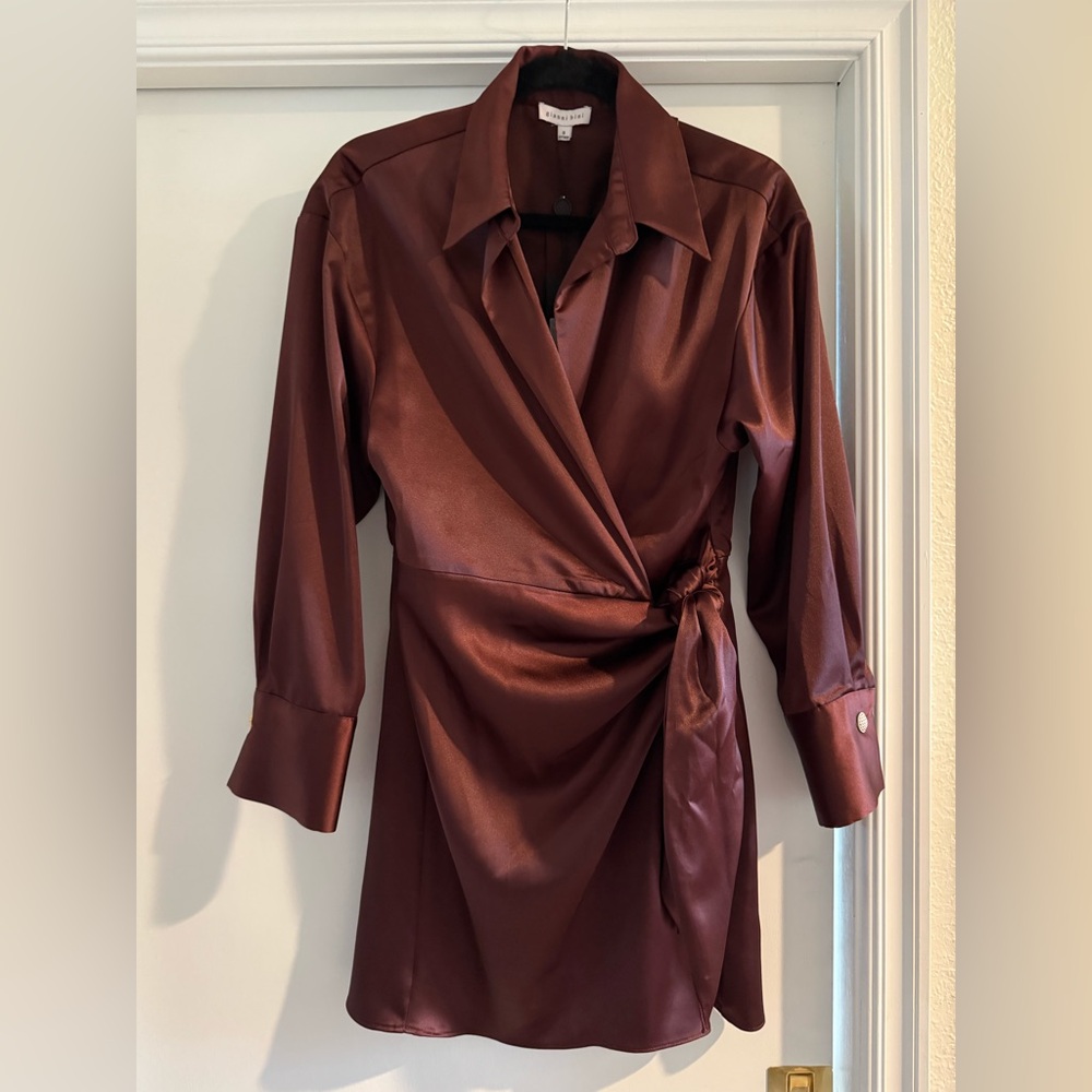Gianni Bini Satin Wrap Dress
